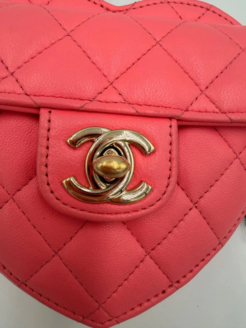 Chanel CC In Love Heart Bag — Coral Pink Lambskin 22S